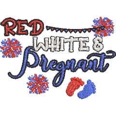 Red-White-Pregnant - Embroidery Design - FineryEmbroidery