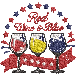 Red-Wine-Blue - Embroidery Design FineryEmbroidery