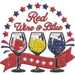 Red-Wine-Blue - Embroidery Design - FineryEmbroidery