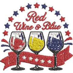 Red-Wine-Blue - Embroidery Design - FineryEmbroidery