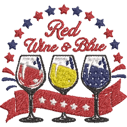 Red-Wine-Blue - Embroidery Design - FineryEmbroidery