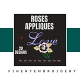 Roses Appliques: Embroidery Design Pack - FineryEmbroidery