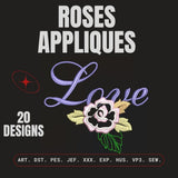 Roses Appliques: Embroidery Design Pack - FineryEmbroidery