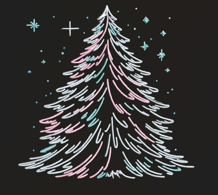 Winter Christmas Tree: Embroidery Design