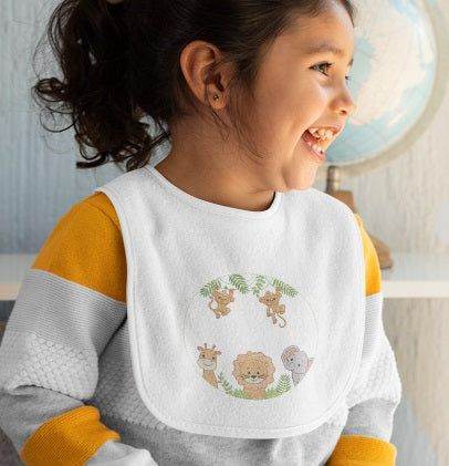 Safari Adventure Embroidery Design - Round Jungle Animal Pattern - FineryEmbroidery