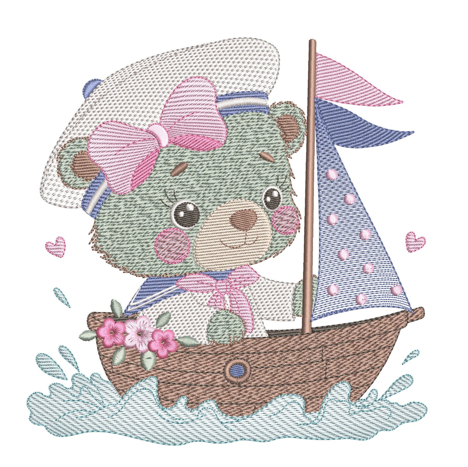 Sailor Bear Embroidery Design – FineryEmbroidery - FineryEmbroidery