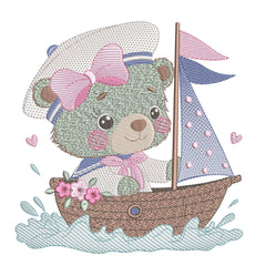 Sailor Bear Embroidery Design – FineryEmbroidery - FineryEmbroidery