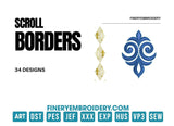 Scroll borders: Embroidery Design Pack - FineryEmbroidery