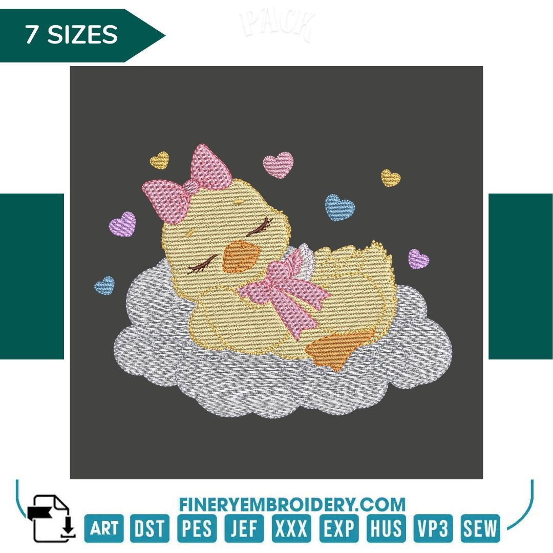 Sleeping Duckling Embroidery Design – FineryEmbroidery - FineryEmbroidery