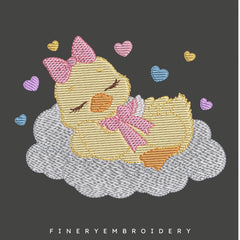 Sleeping Duckling Embroidery Design – FineryEmbroidery - FineryEmbroidery