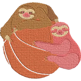 Sloths-Hug-Basketball-Sports-Lover - Basket Embroidery Design - FineryEmbroidery