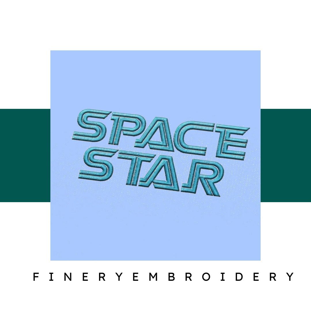 Space Star Embroidery alphabet Font Set - FineryEmbroidery