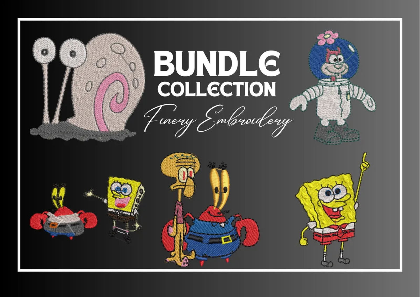 SpongeBob- Pack of 31 Designs - Embroidery Design - FineryEmbroidery