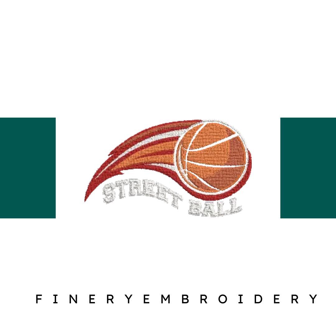 Street-Ball-Orange - Basket Embroidery Design - FineryEmbroidery