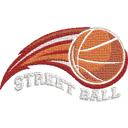 Street-Ball-Orange - Basket Embroidery Design - FineryEmbroidery