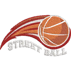 Street-Ball-Orange - Basket Embroidery Design - FineryEmbroidery