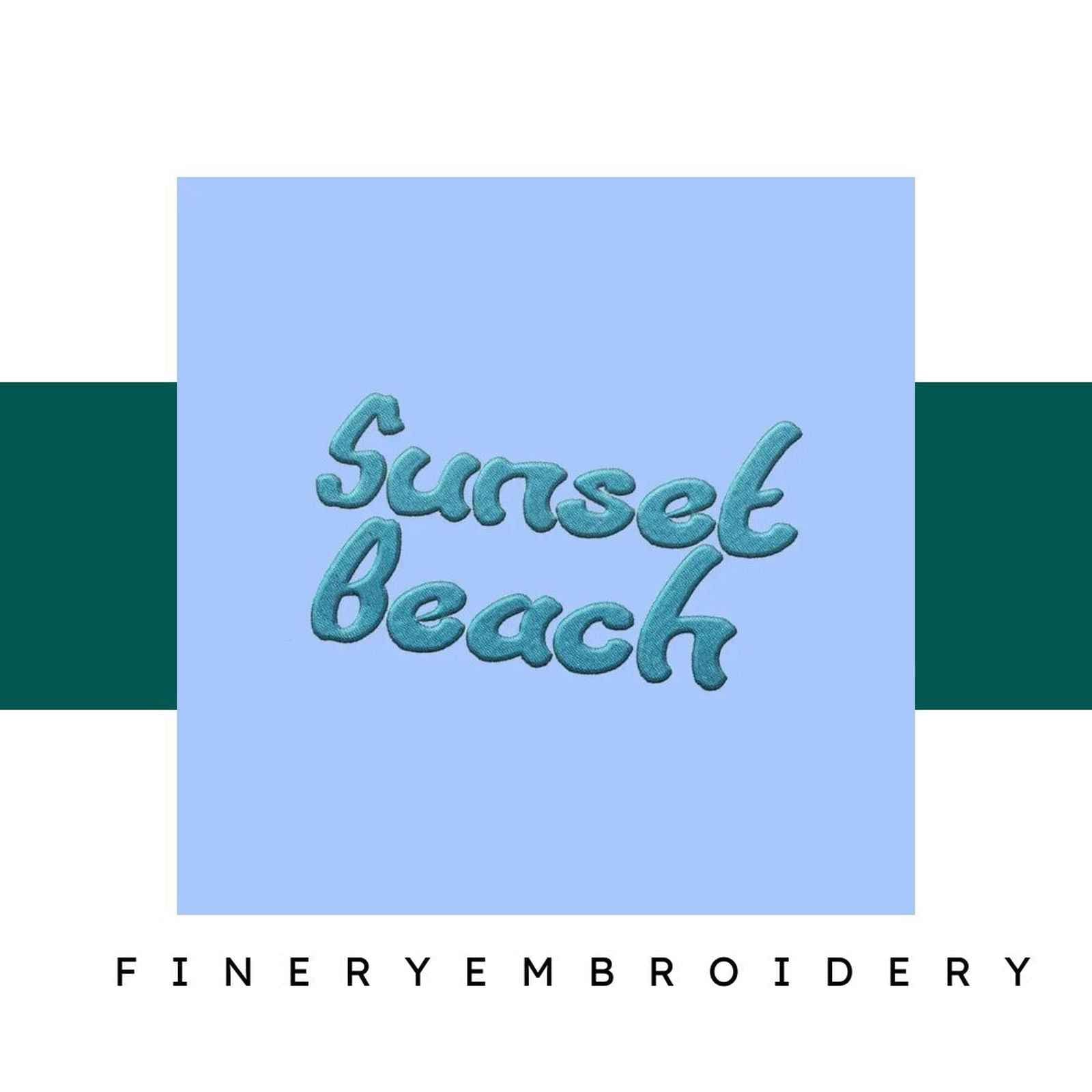 Sunset Beach Embroidery alphabet Font Set