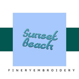 Sunset Beach Embroidery alphabet Font Set