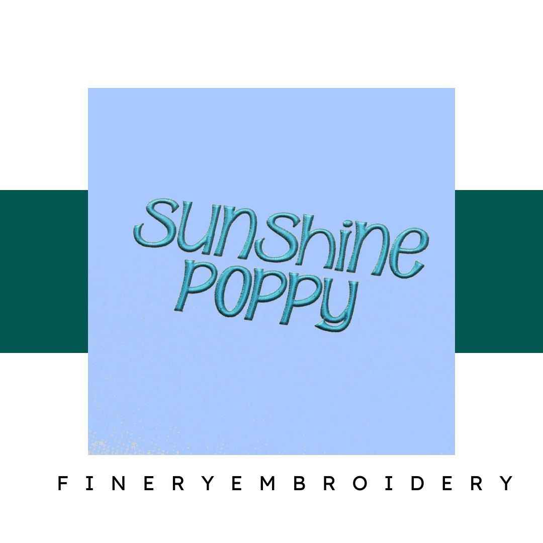 Sunshine Poppy Embroidery alphabet Font Set