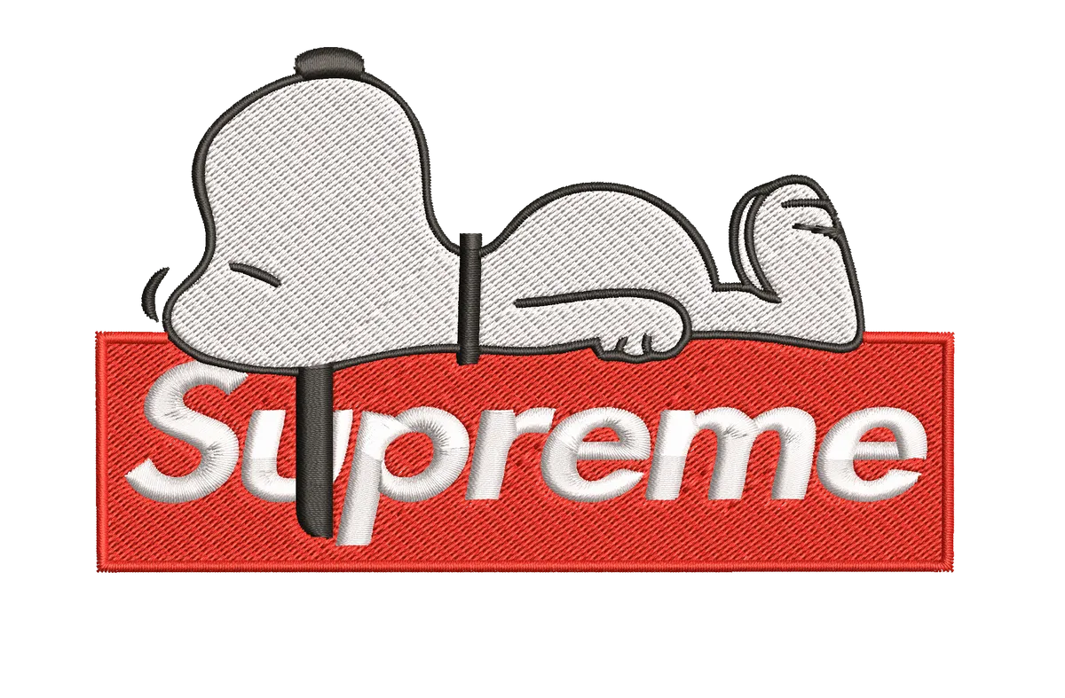 Supreme Logo Snoopy Dog - Embroidery Design FineryEmbroidery