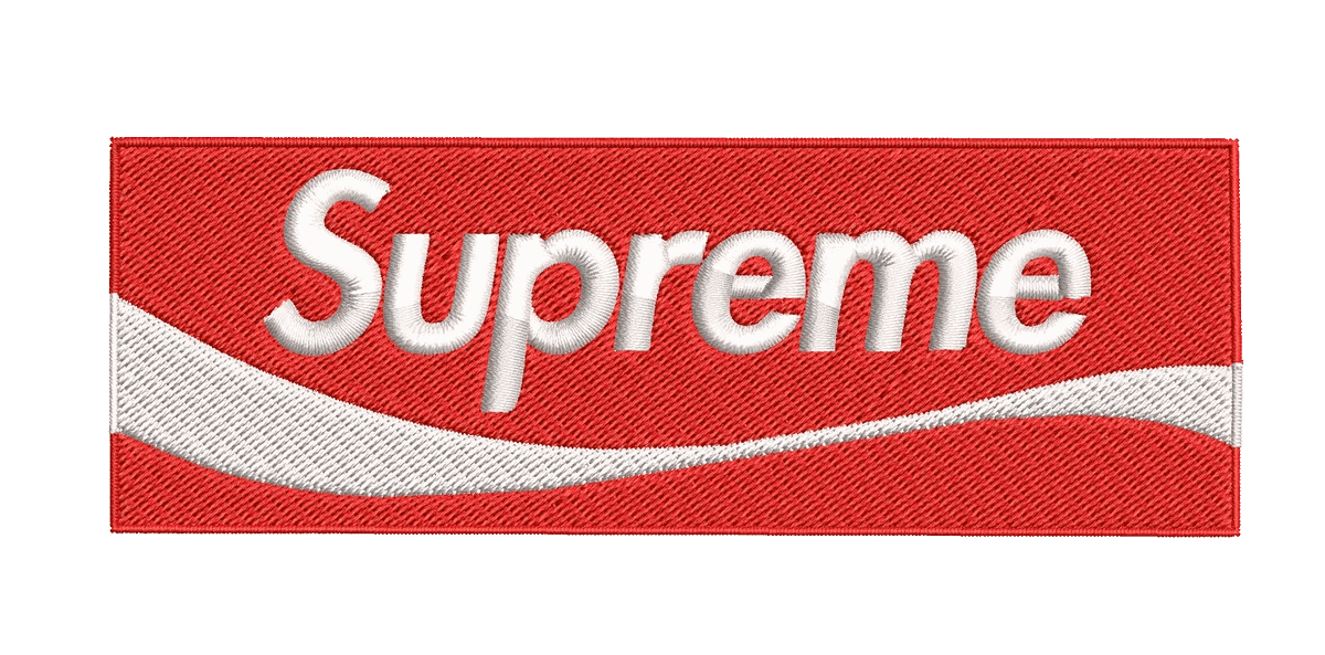 Supreme Logo red and white box - Embroidery Design FineryEmbroidery