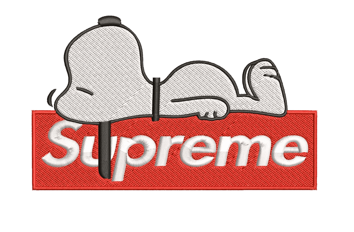 Supreme Logo Snoopy Dog - Embroidery Design - FineryEmbroidery
