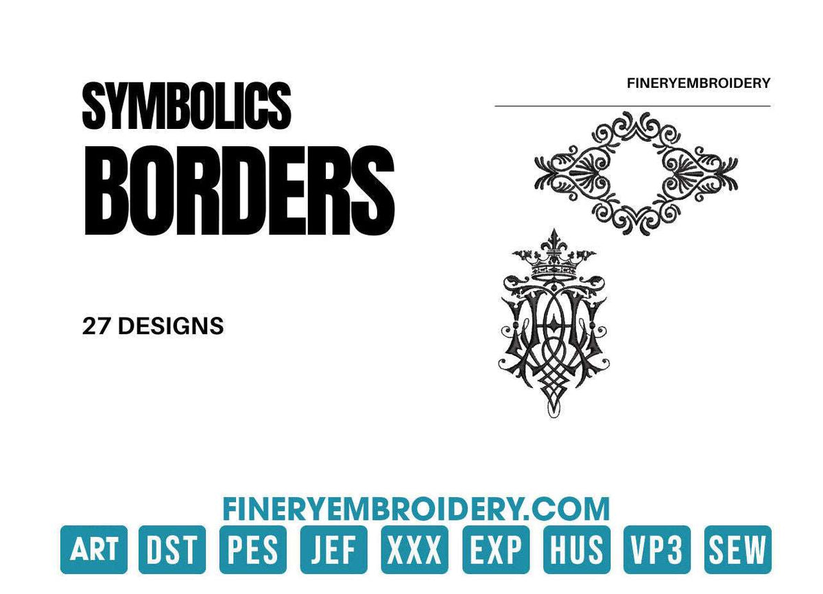 Symbolics borders: Embroidery Design Pack FineryEmbroidery