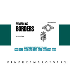 Symbolics borders: Embroidery Design Pack - FineryEmbroidery