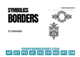 Symbolics borders: Embroidery Design Pack - FineryEmbroidery