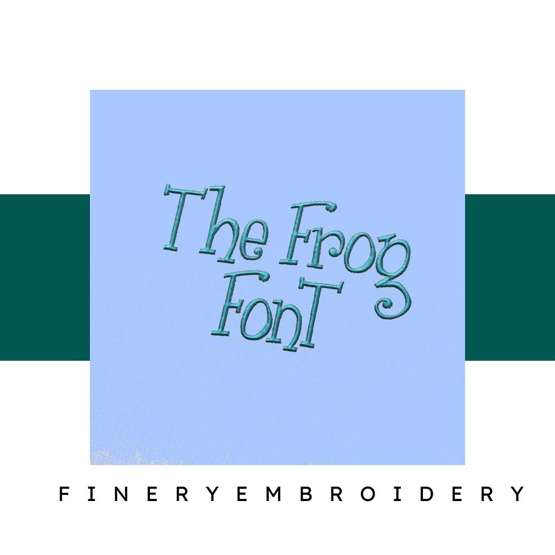 The frog Embroidery alphabet Font Set - FineryEmbroidery