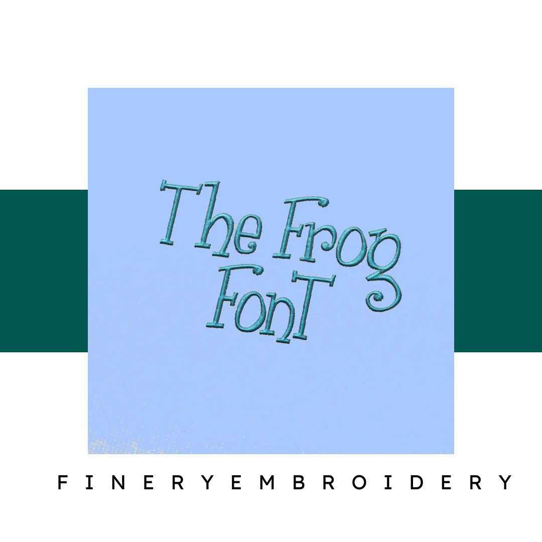 The frog Embroidery alphabet Font Set