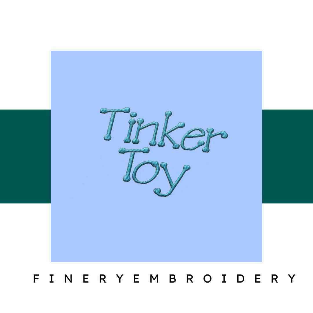 Tinker Toy Embroidery alphabet Font Set