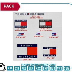 Tommy Hilfiger Embroidery Designs - Logo Pack 8 designs - FineryEmbroidery