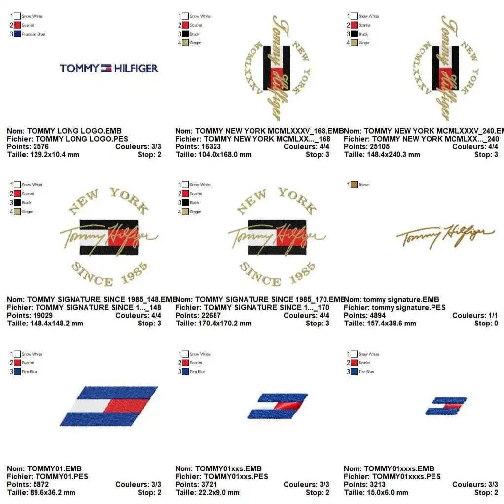 Tommy Hilfiger Embroidery Design Pack - Logo Embroidery Pack