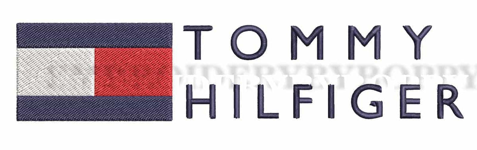 Tommy Hilfiger Logo Flag- 2 sizes- Embroidery Design - FineryEmbroidery