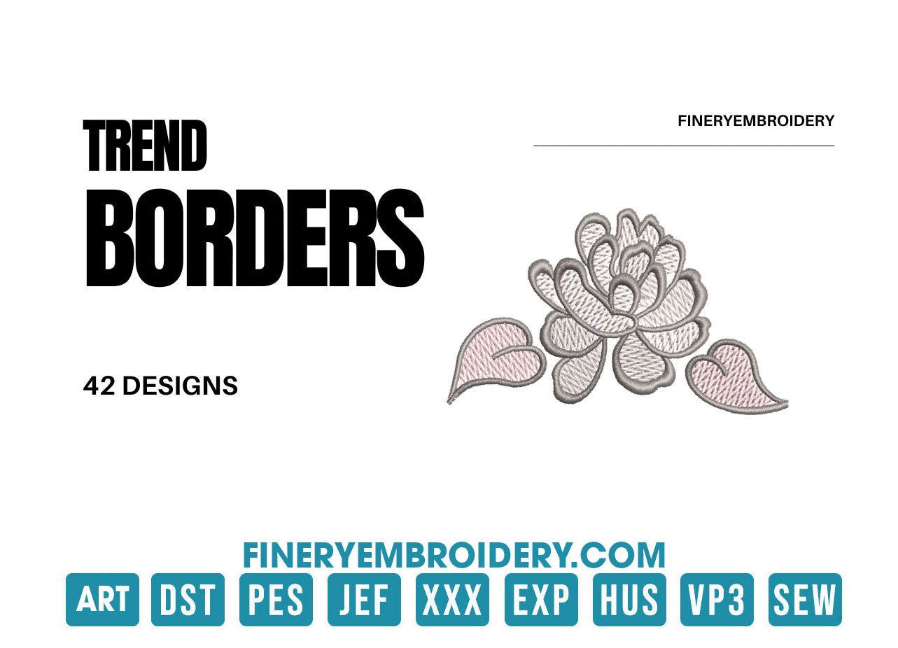 Trend borders: Embroidery Design Pack - FineryEmbroidery