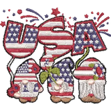 USA-America-Gnome - Embroidery Design - FineryEmbroidery