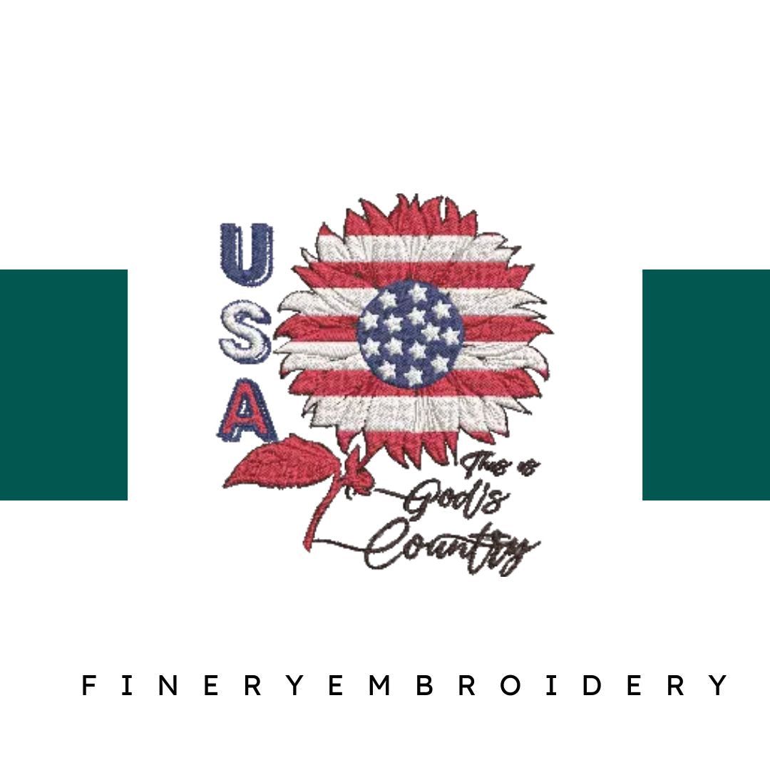 USA-This-is-Gods-Country - Embroidery Design - FineryEmbroidery
