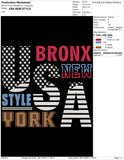 Bronx New York USA Style Embroidery Design – Urban Patriotic