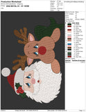 Santa Claus and Rudolph Embroidery Design – Christmas Spirit