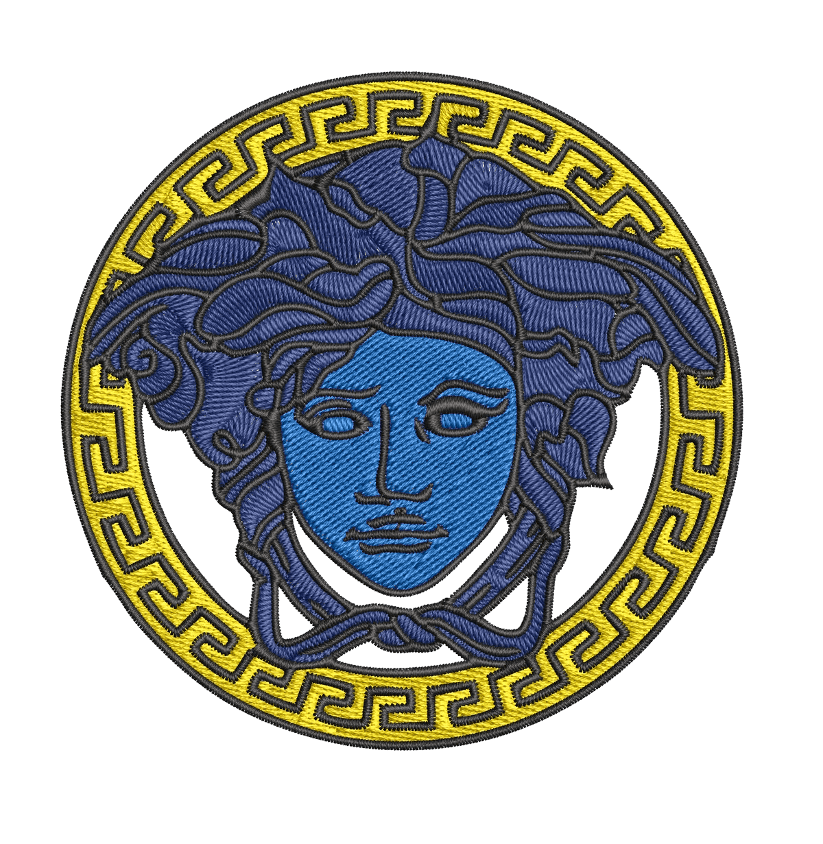 Versace medusa blue logo - Embroidery Design FineryEmbroidery