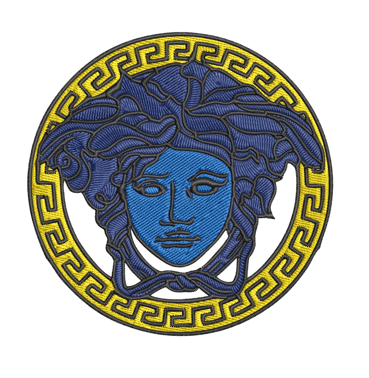 Versace medusa blue logo - Embroidery Design - FineryEmbroidery