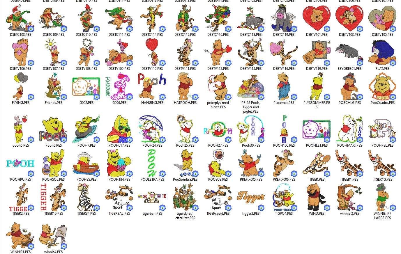 WINNIE THE POOH - Pack of 145 Designs - Embroidery Designs - FineryEmbroidery