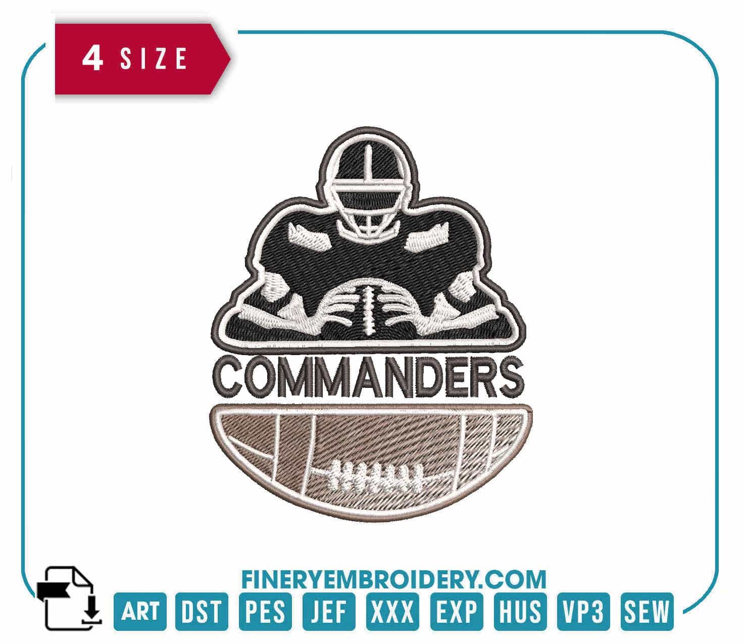 Washington Commanders Team Player : Embroidery Design - FineryEmbroidery