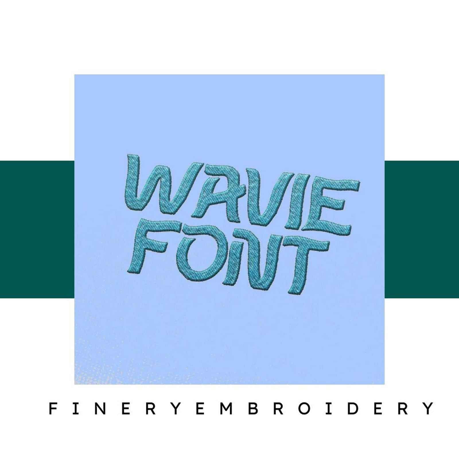 Wavie Embroidery alphabet Font Set