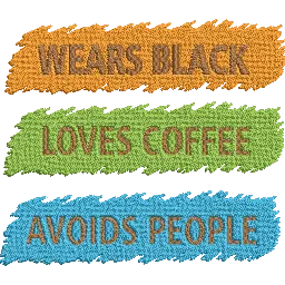 Wears-Black-Loves-Coffee - Embroidery Design FineryEmbroidery