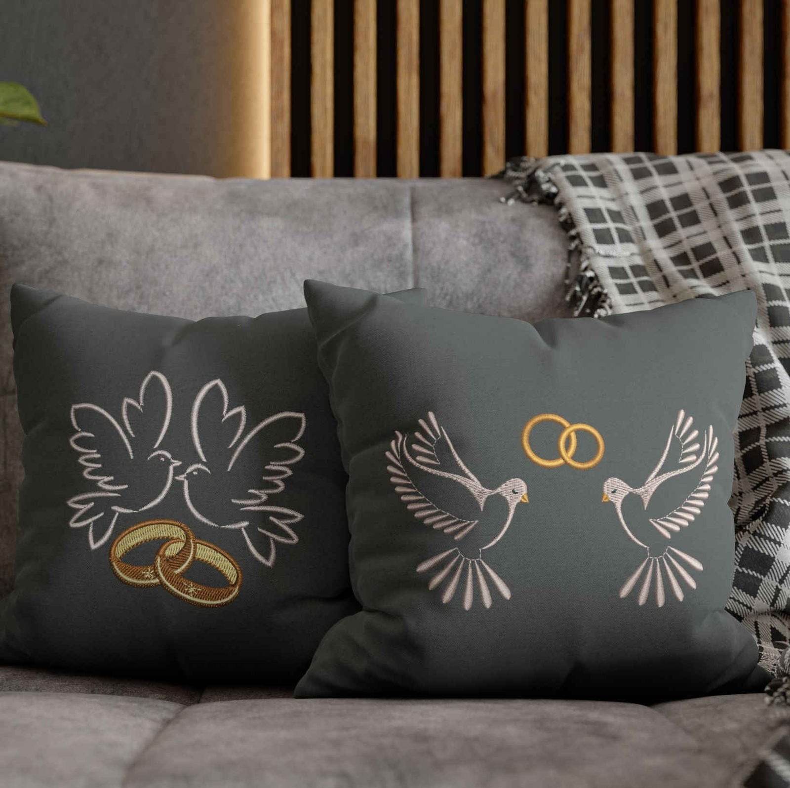 Wedding Rings Embroidery 4 Designs Pack - Elegant Love and Marriage - FineryEmbroidery