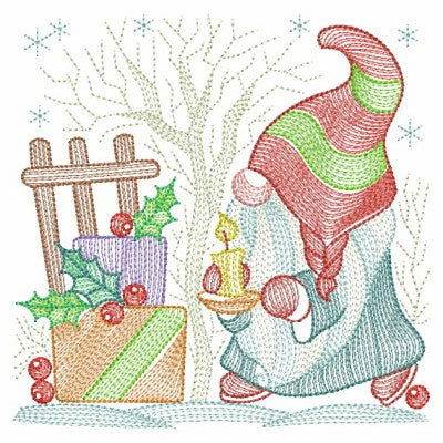 Whimsical Christmas Gnome Embroidery Collection – Festive Designs in 3 Sizes - FineryEmbroidery