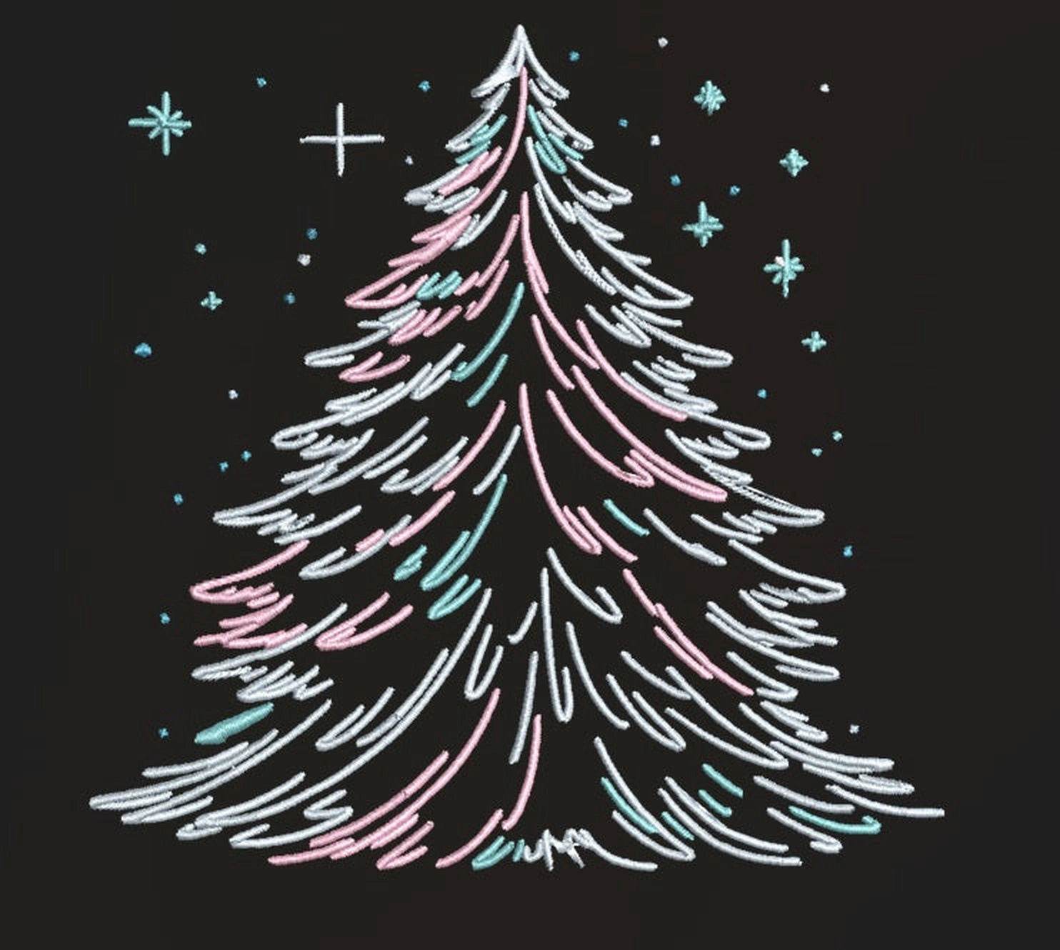 Winter Christmas Tree: Embroidery Design - FineryEmbroidery