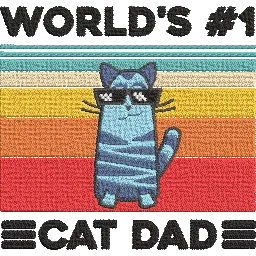 Worlds-No-1-Cat-Dad - Father Embroidery Design FineryEmbroidery